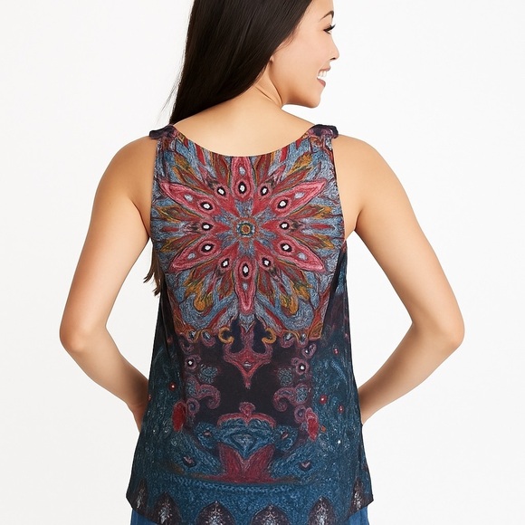 J.T.B. Fun Ruffled Colorful Tank Top Size Small - Picture 2 of 7